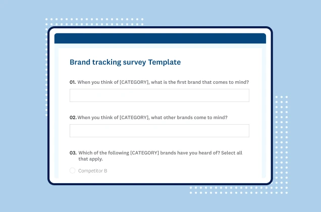 Screenshot of SurveyMonkey brand tracking survey template
