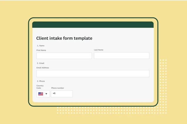 Screenshot of SurveyMonkey client intake request form