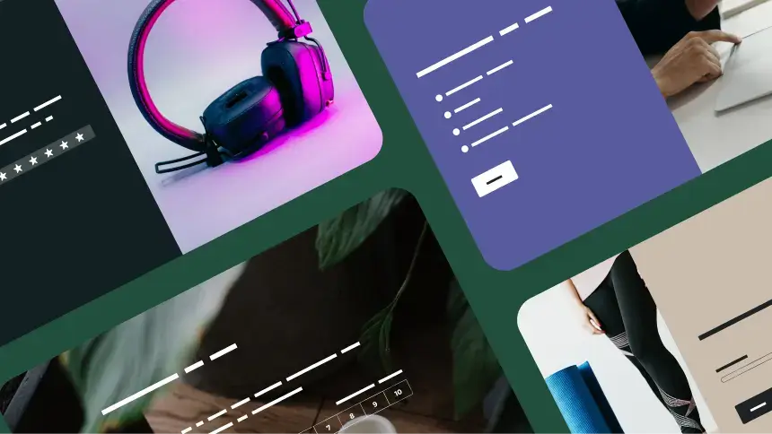 Screenshots of various survey templates