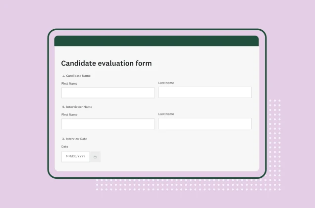 Screenshot of SurveyMonkey candidate evaluation form template