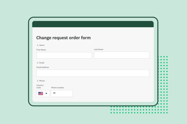 Screenshot of SurveyMonkey change request form