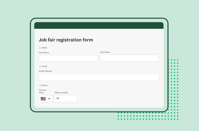 Screenshot of SurveyMonkey job fair registration form template