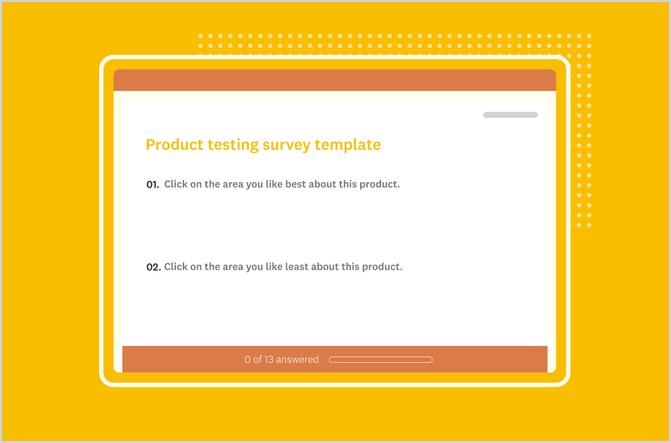 Screenshot of SurveyMonkey product testing survey template