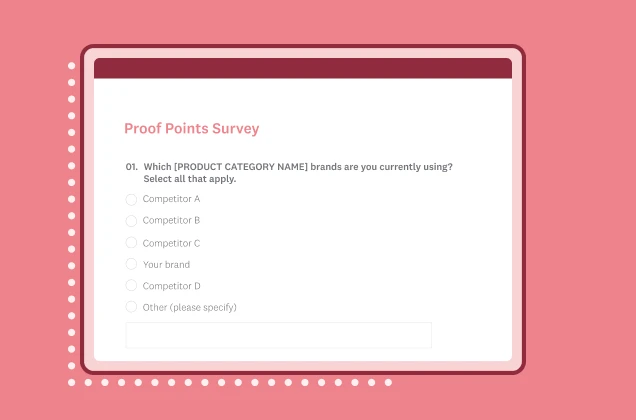 Screenshot of SurveyMonkey proof points survey template