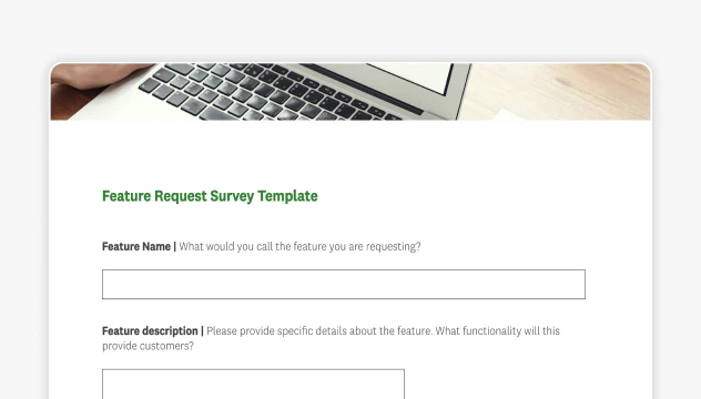 Screenshot of SurveyMonkey request form template