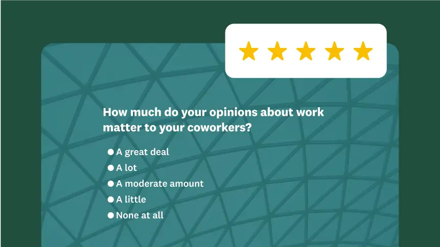 Survey question asking how much do your opinions about work matter to your coworker