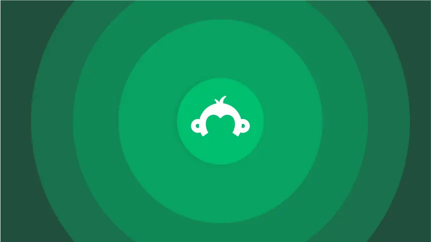 Goldie mascot icon surrounded by green circles