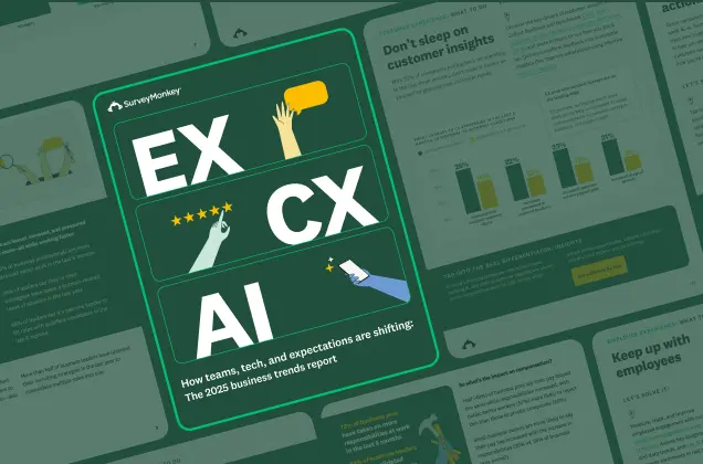 2025 SurveyMonkey business trends report for employee experience, customer experience, and AI