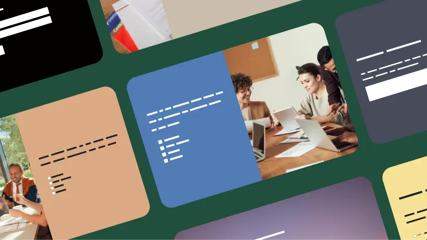 Screenshot of various survey templates