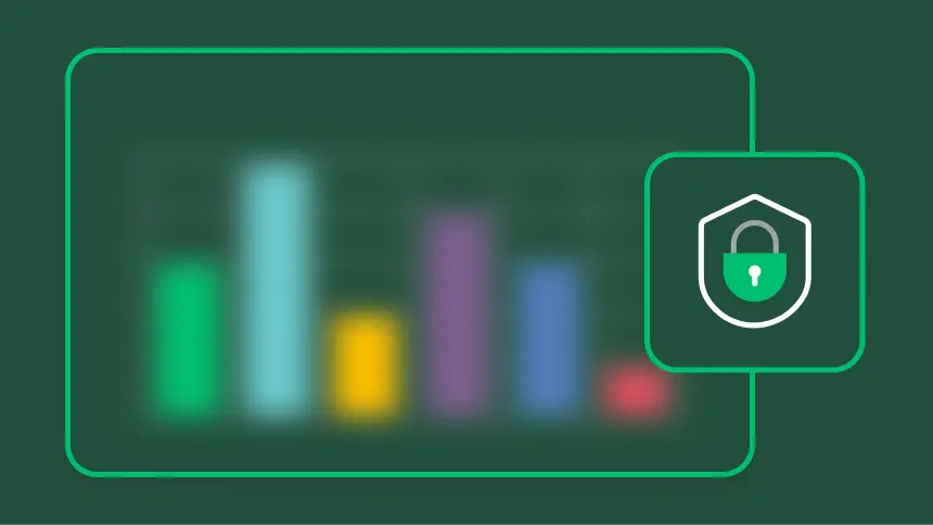 Bar graph that is blurred out, next to lock icon