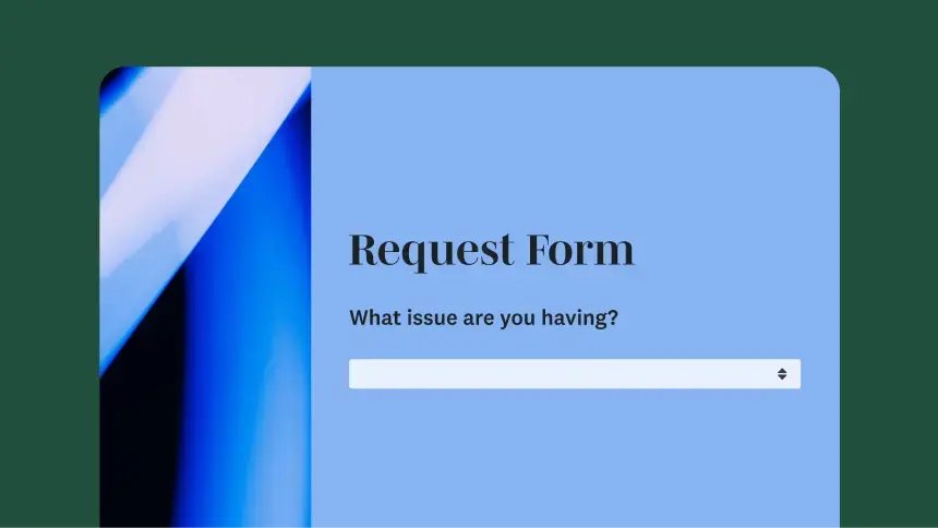 Screenshot of request form template