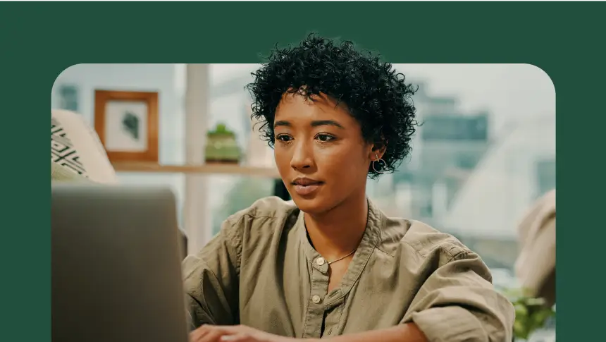 woman working on laptop