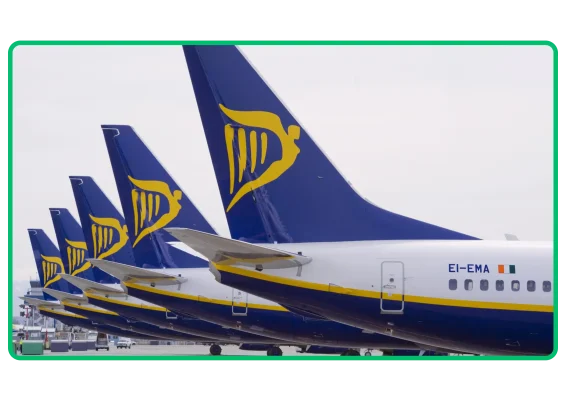 Valokuva Ryanairin lentokoneista