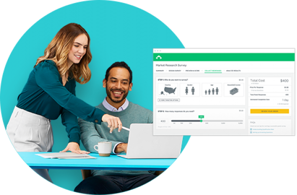 Investors analyzing survey data