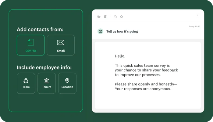 image showing a user interface for creating a sales team survey