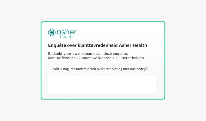 Open enquêtevraag die de respondent vraagt meer details te geven over diens ervaring