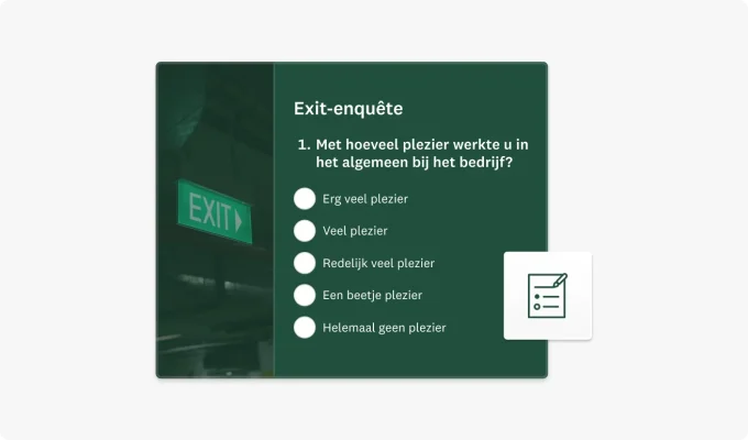 Screenshot van een sjabloon voor een exit-enquête