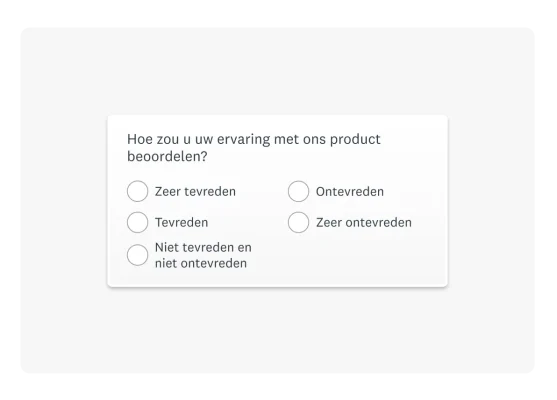 Productscreenshot van een klanttevredenheidsenquête