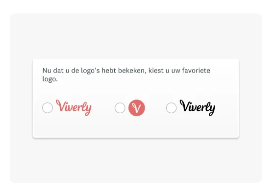 Voorbeeld van een afbeeldingskeuzevraag in enquête-indeling