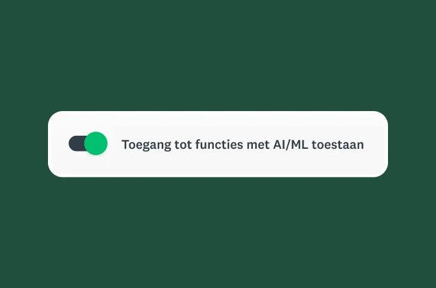 Schakelaar om toegang te bieden tot AI/ML-functies