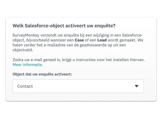 Kiezen hoe een e-mailbericht wordt geactiveerd met Salesforce en SurveyMonkey