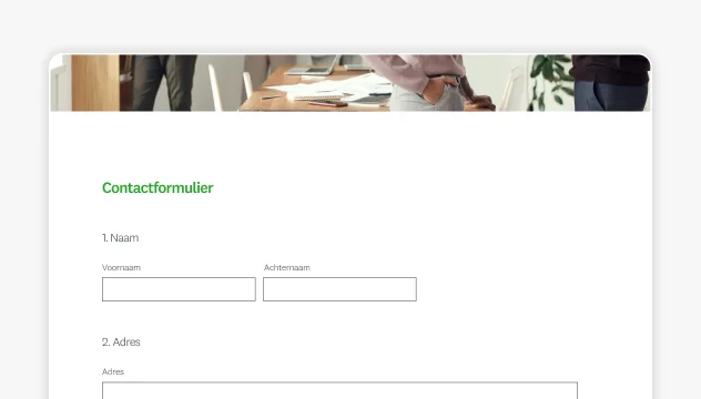 Screenshot van een SurveyMonkey-sjabloon voor een contactformulier