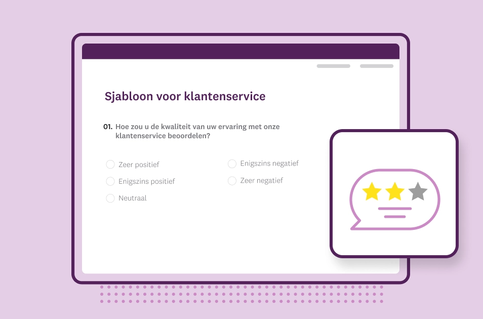 Screenshot van de sjabloon voor de klantenservice-enquête van SurveyMonkey