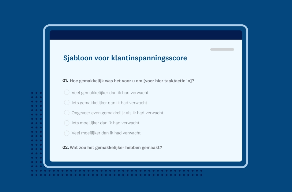 Screenshot van de sjabloon voor de CES-enquête van SurveyMonkey