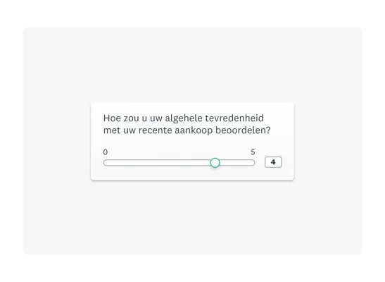 enquête met schuifregelaarvraag