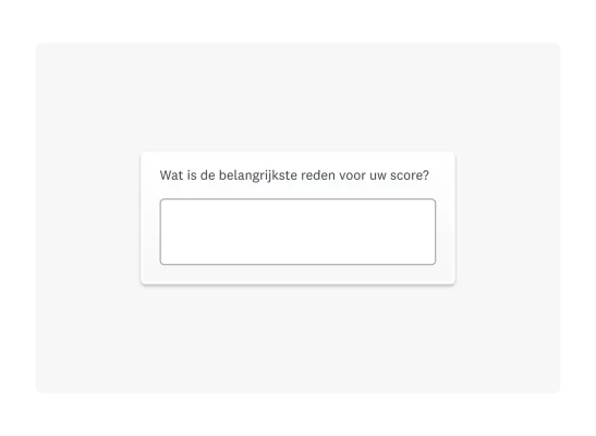 Voorbeeld van een open NPS-vraag in enquête-indeling