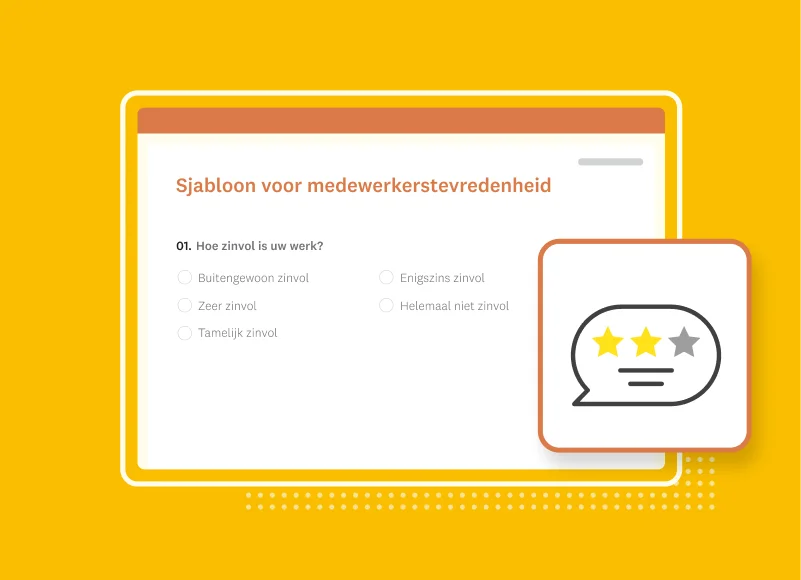 Screenshot van een SurveyMonkey-enquêtesjabloon over de werknemerstevredenheid