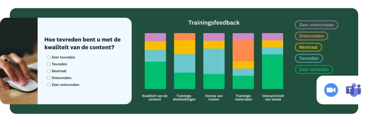 interface van enquête voor trainingsfeedback