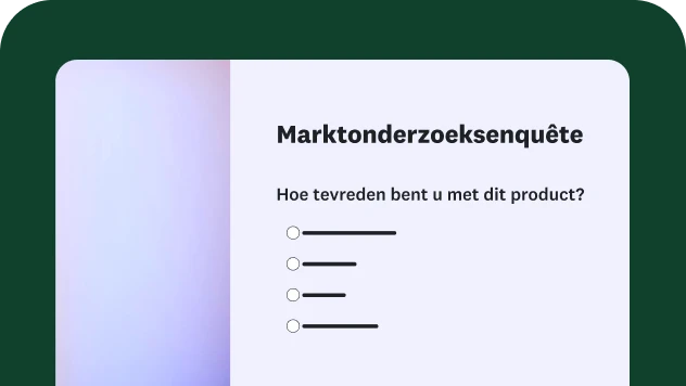 Screenshot van enquêtesjabloon voor marktonderzoek