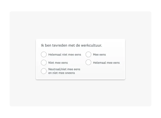 Voorbeeld van een beoordelingsschaal met woorden en vijf punten