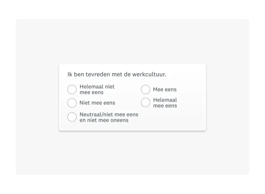 voorbeeld van vraag met Likert-schaal