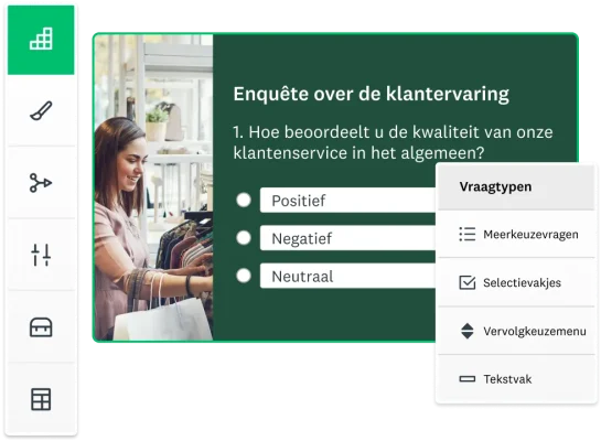 Screenshot van een enquête over de klantervaring, gemaakt in SurveyMonkey