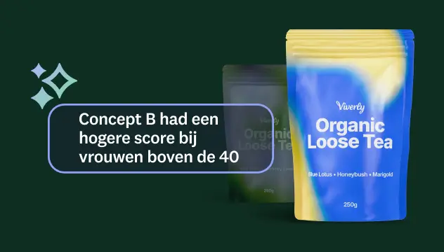Badge met inzicht na het testen van concepten van productverpakkingen