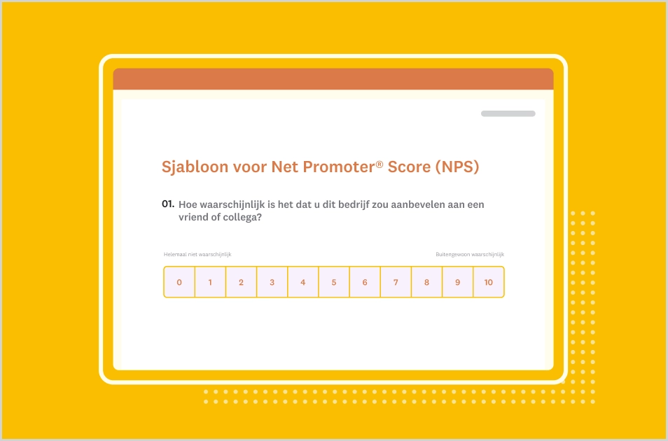 Screenshot van de sjabloon voor de NPS-enquête van SurveyMonkey