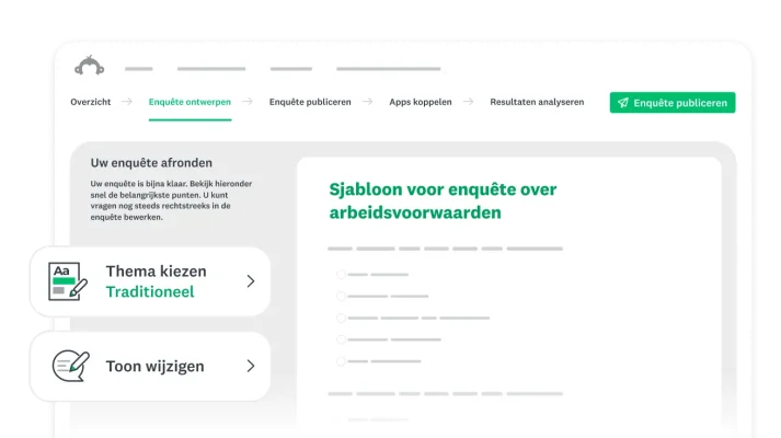 Schermafbeelding van snelle editor voor het maken van enquêtes