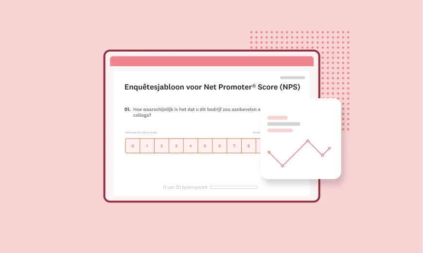 Screenshot van een SurveyMonkey-enquêtesjabloon voor de Net Promoter® Score