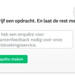 Screenshot van SurveyMonkey AI, waarin een gebruiker wordt gevraagd een opdracht te schrijven om een enquête automatisch te maken