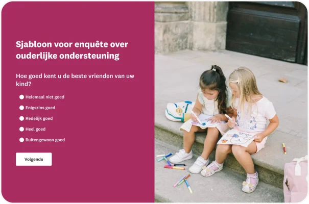 Enquête over ouderlijke ondersteuning met de vraag: 'Hoe goed kent u de goede vrienden van uw kind?'