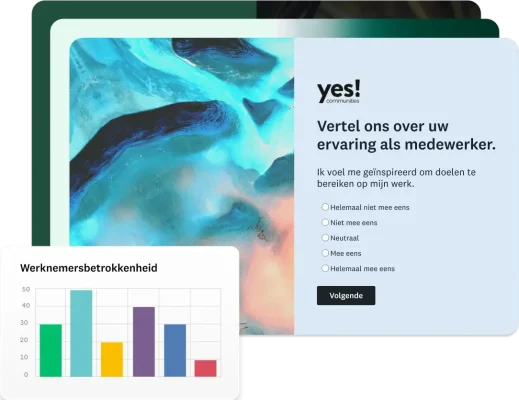 Enquête voor de betrokkenheid van werknemers YES Communities, mogelijk gemaakt door SurveyMonkey