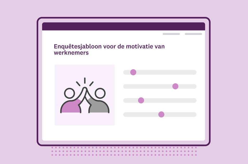 Screenshot van een SurveyMonkey-enquêtesjabloon over de motivatie van medewerkers