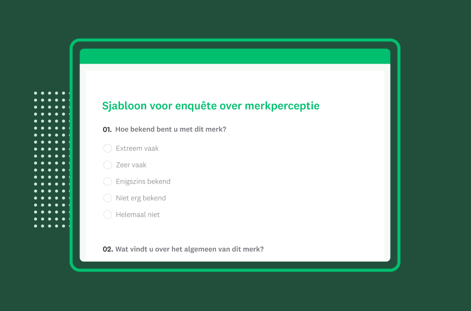 Screenshot van SurveyMonkey-enquêtesjabloon voor merkperceptie