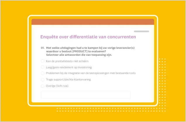Screenshot van SurveyMonkey-enquêtesjabloon voor differentiatie van concurrenten