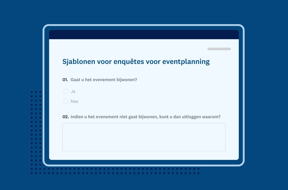 Screenshot van een SurveyMonkey-enquêtesjabloon voor het plannen van een evenement