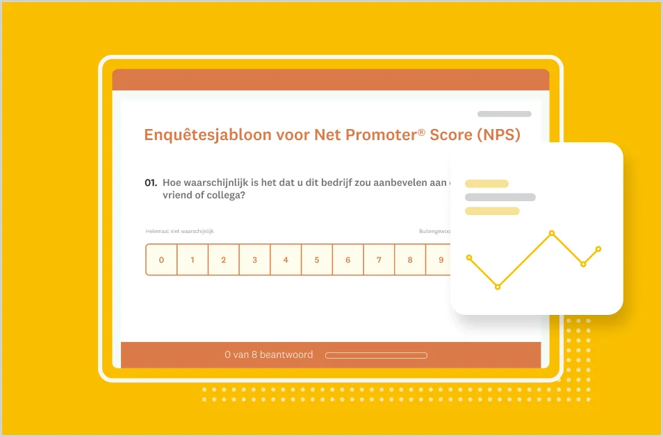 Screenshot van een SurveyMonkey-enquêtesjabloon voor de Net Promoter® Score
