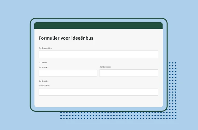 Screenshot van een SurveyMonkey-formulier voor een ideeënbus