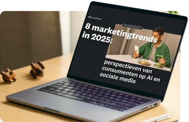 Laptop met scherm met de volgende titel: 8 marketingtrends in 2025